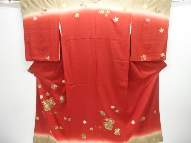 JAPANESE KIMONO / HOMONGI / EMBROIDERY / FLORAL CART